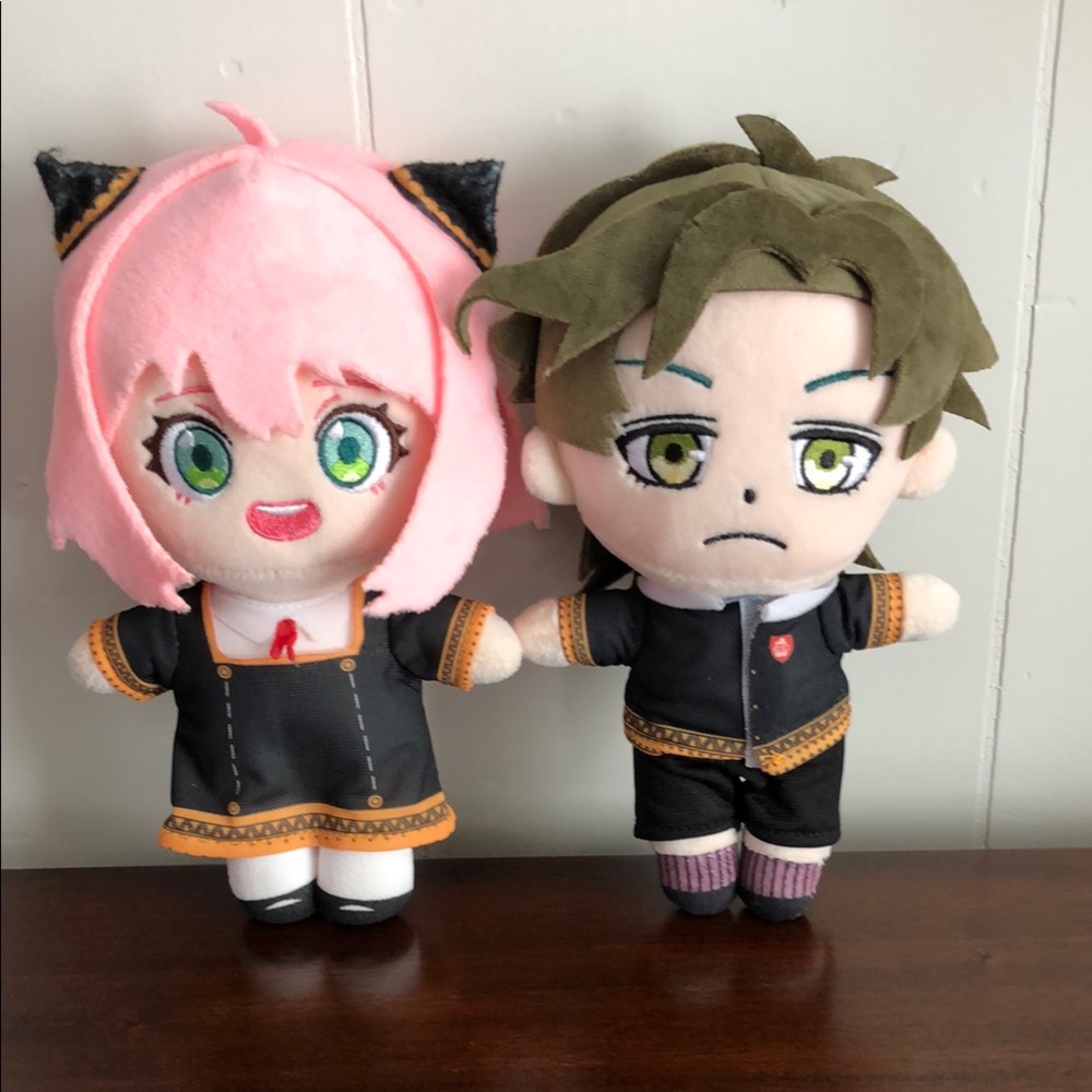 SPY X FAMILY ANYA & DAMIAN Anime Plush Doll Set - Pink and Green